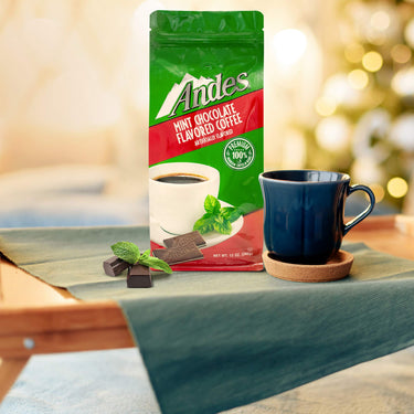 Andes Coffee Flavored Ground Coffee Bag Premium Arabica, Chocolate Mint, 12 Ounce